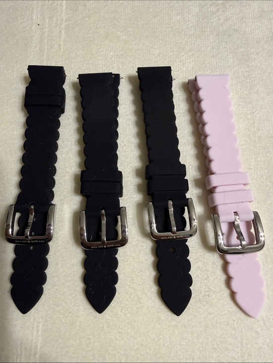 kate spade Accessories - 16mm kate spade Black and Pink Scalloped Silicone Watch Straps